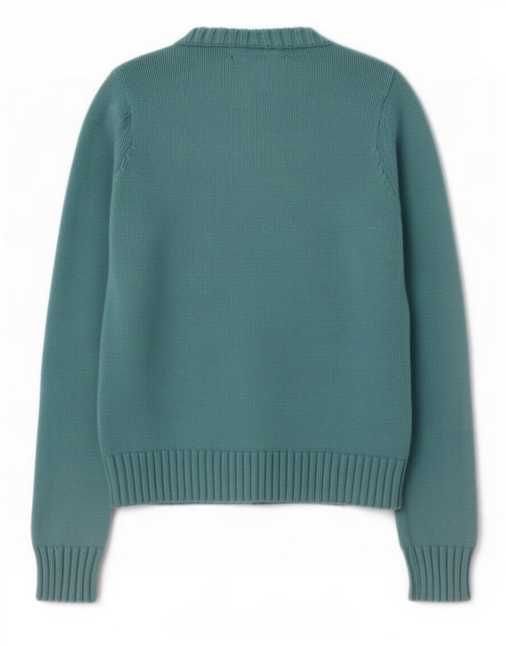 Zara Mujer Cárdigan Suéter UK 12 Algodón Azul Medio
