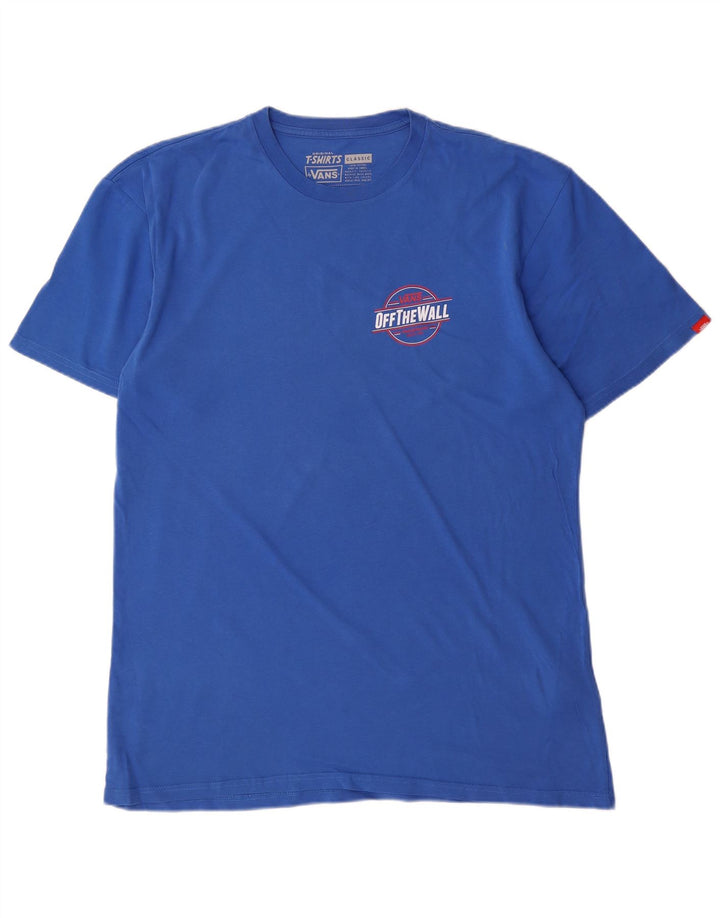 VANS Camiseta clásica con gráfico para hombre, talla grande, algodón azul