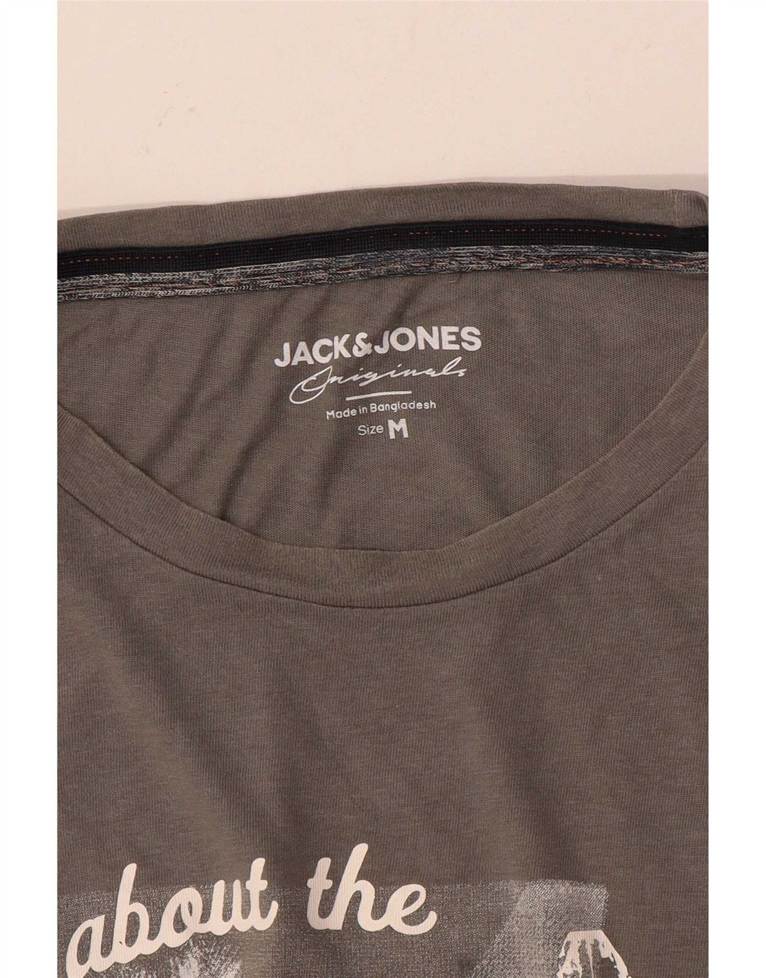 Jack & Jones Hombre Camiseta Gráfica Top Gris Medio