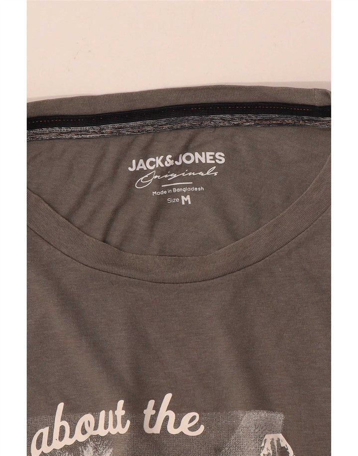 Jack & Jones Hombre Camiseta Gráfica Top Gris Medio