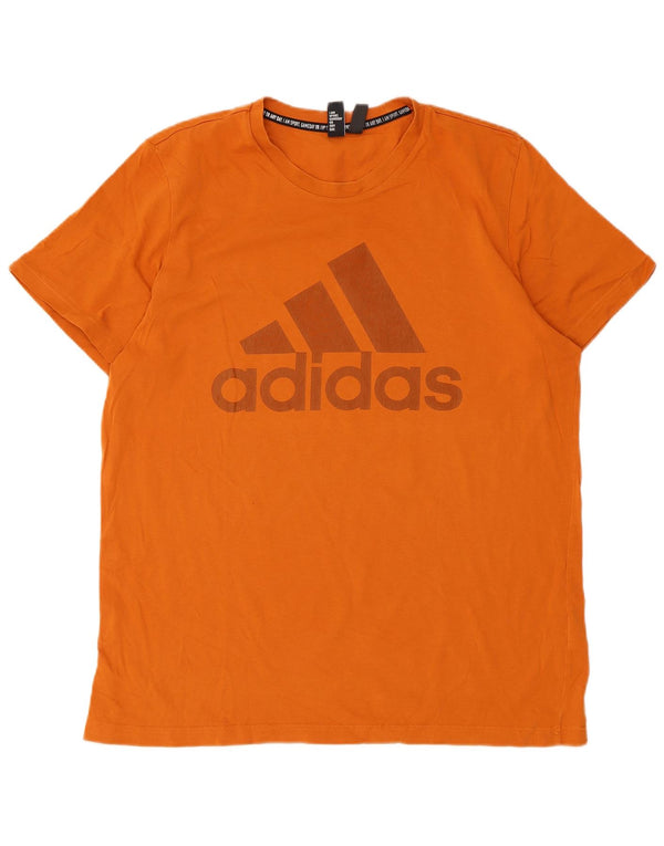Adidas - Camiseta gráfica para hombre, talla grande, algodón naranja
