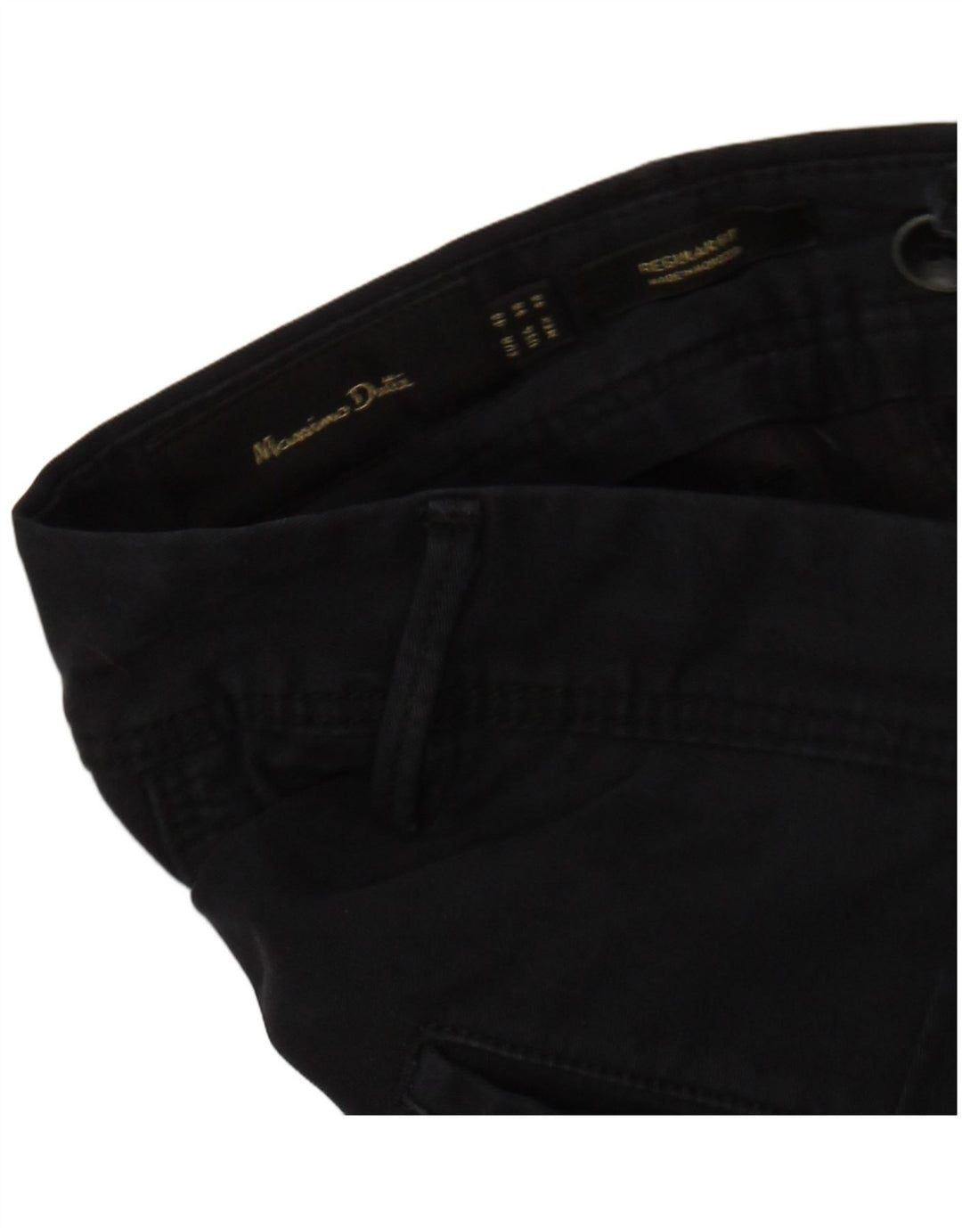 MASSIMO DUTTI Pantalón chino de corte regular para hombre EU 44 Large W34 L31 Negro