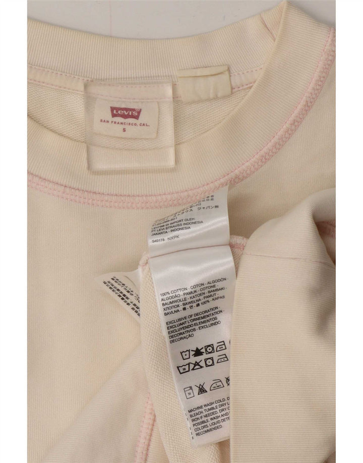 Levi's Sudadera extragrande para mujer, talla 10, algodón blanco roto