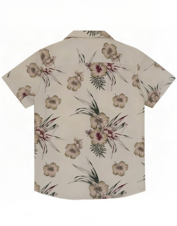 Jack & Jones Hombre Camisa De Manga Corta Small White Floral Cotton