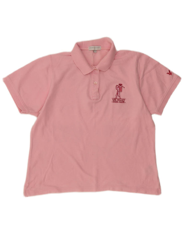 Lyle & Scott Polo para mujer UK 46 Grande Algodón rosa