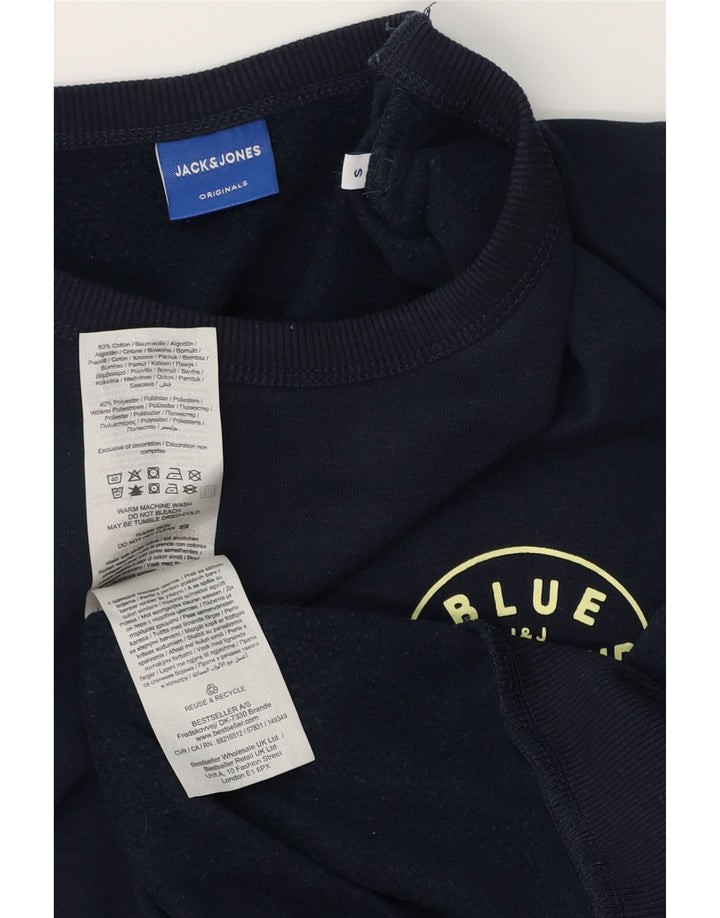 JACK & JONES Hombre Sudadera Jumper Small Azul Marino Algodón
