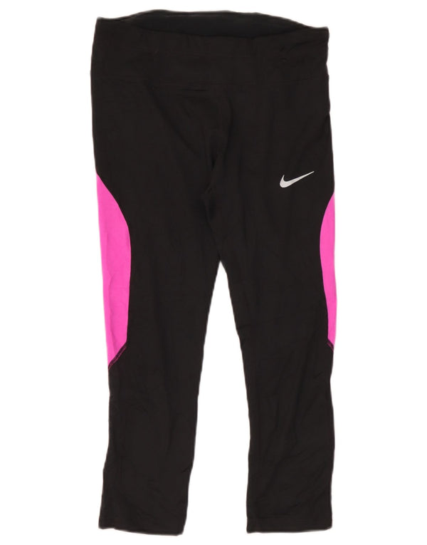 Nike Leggings Dri Fit para mujer UK 40 Mediano Negro Colorblock Poliéster