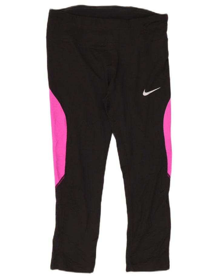 Nike Leggings Dri Fit para mujer UK 40 Mediano Negro Colorblock Poliéster