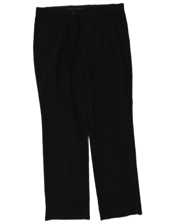 Marks & Spencer Pantalón de traje recto azul Harbor para hombre W36 L31 Navy Check