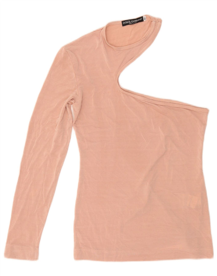Dolce & Gabbana Top De Un Hombro IT 42 Viscosa Rosa Medio