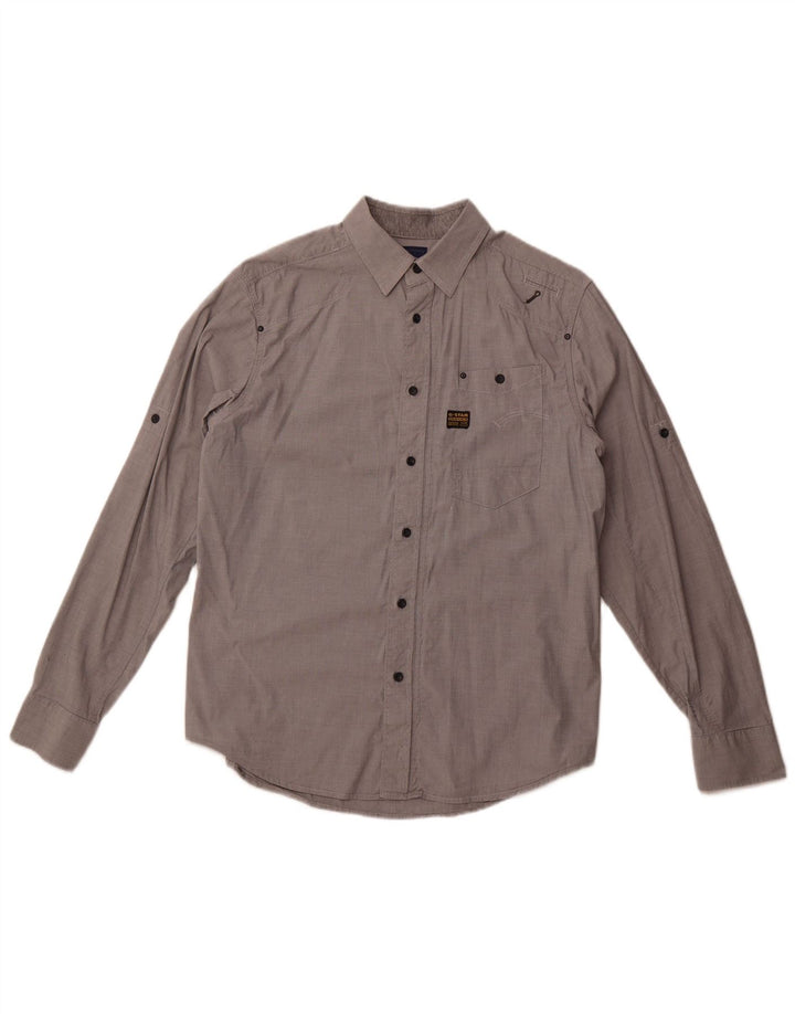 Camisa G-Star Hombre Grande Gris Algodón