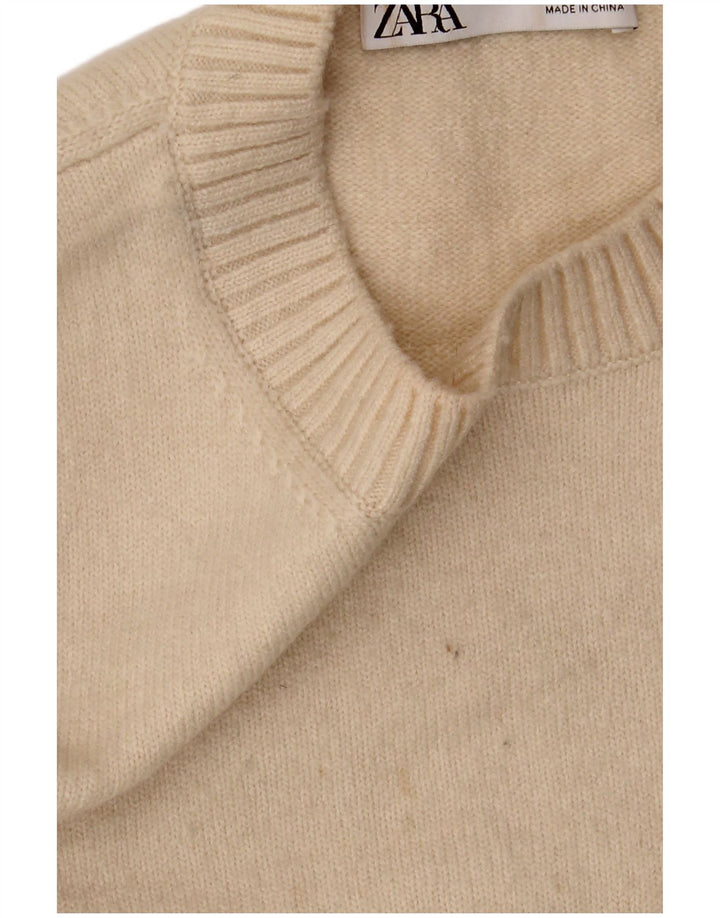 Zara Mujer Crop Vest Tank Top UK 10 Small Beige
