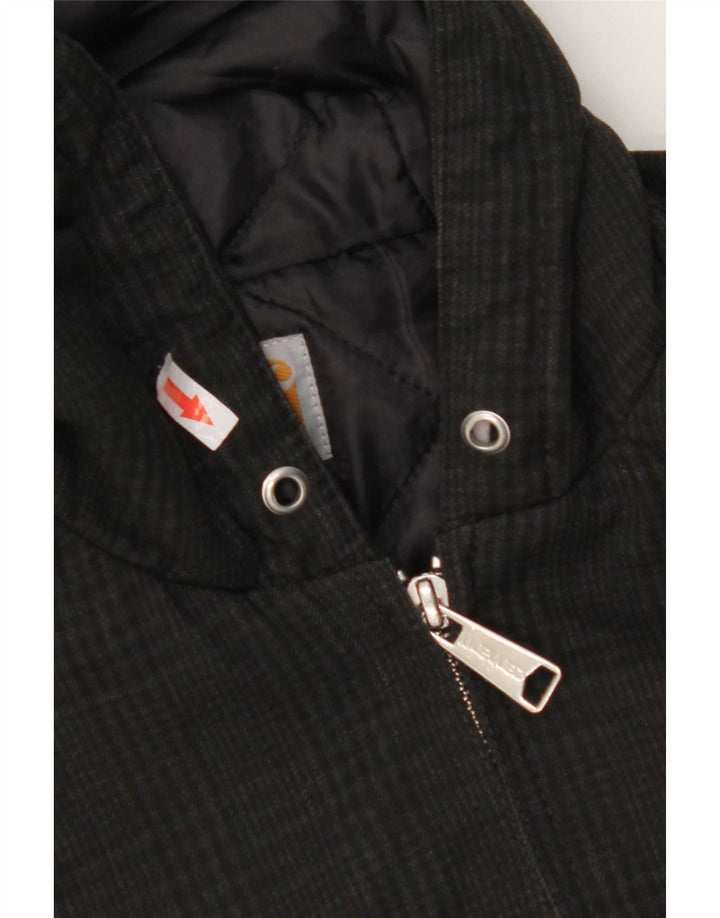 Carhartt Chaqueta bomber con capucha para mujer UK 6 XS Poliéster a cuadros negros