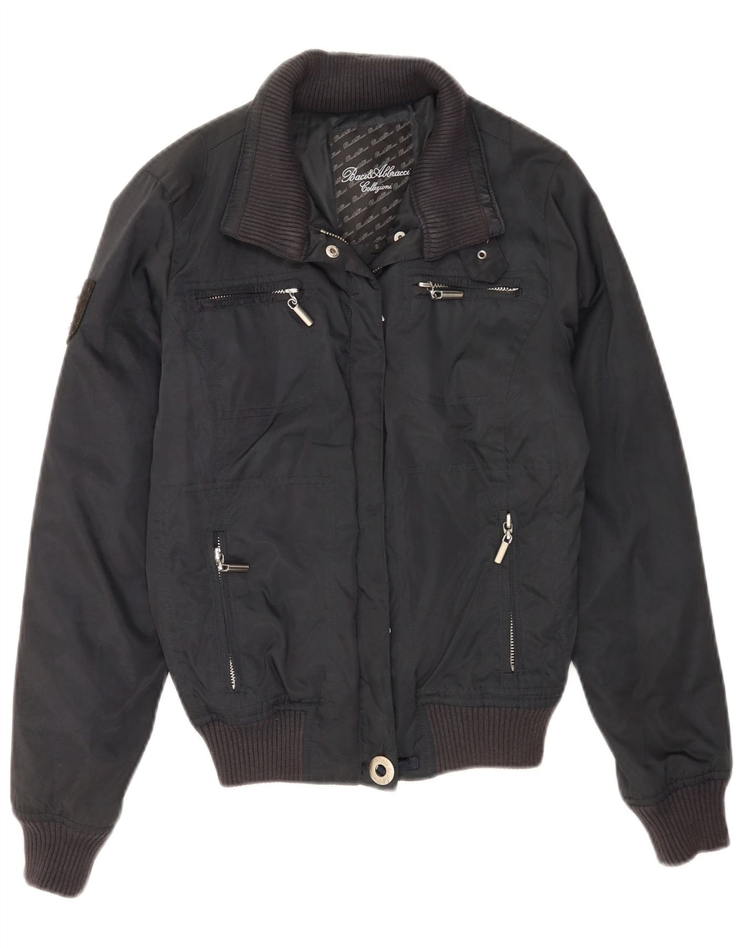 BACI & ABBRACCI Chaqueta Bomber para Mujer UK 10 Small Azul Marino Poliéster