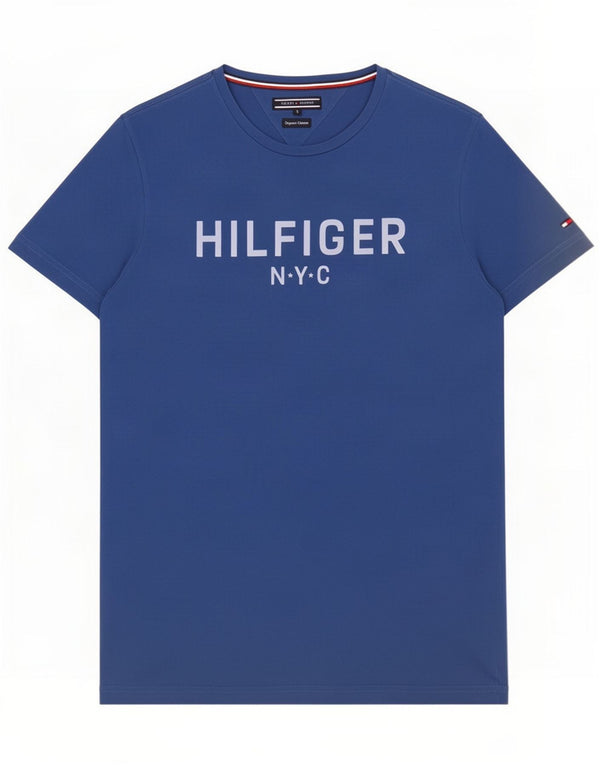 Tommy Hilfiger Camiseta gráfica para hombre Top Small Blue Cotton