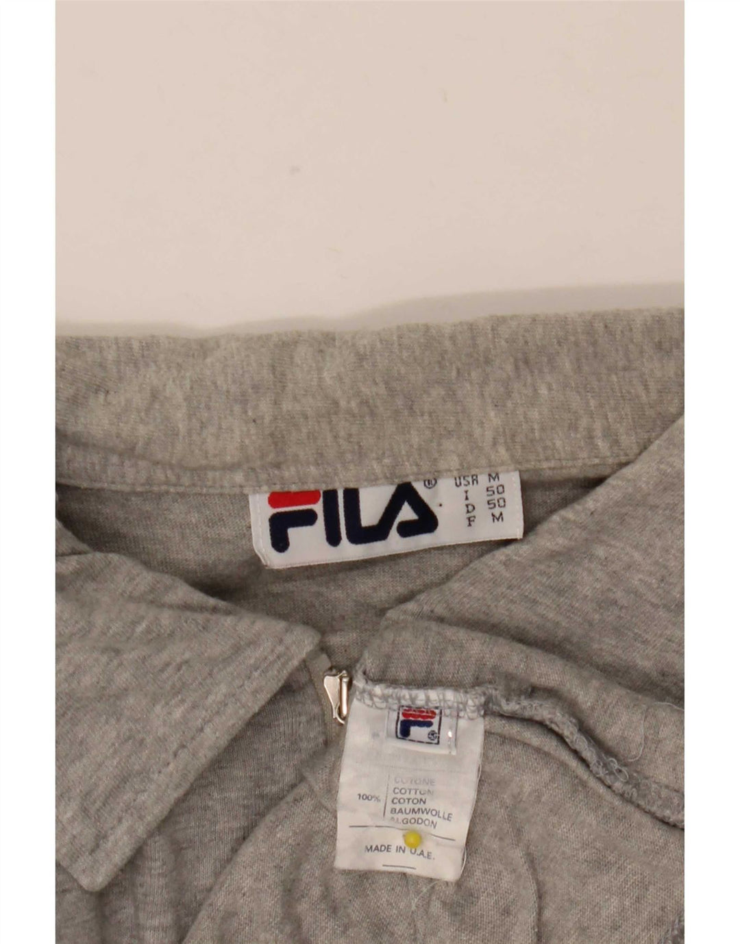 Fila Hombre Chándal Top Chaqueta IT 50 Algodón Gris Medio