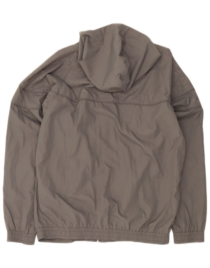 Fila Mens Graphic Hooded Chándal Top Chaqueta Pequeña Poliéster Gris