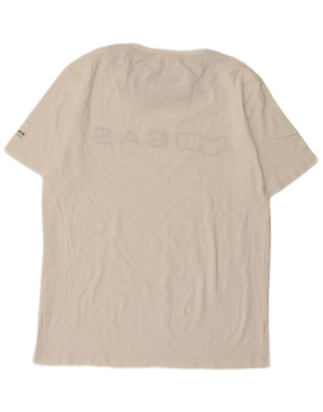 Gas - Camiseta gráfica para hombre, talla grande, algodón blanco
