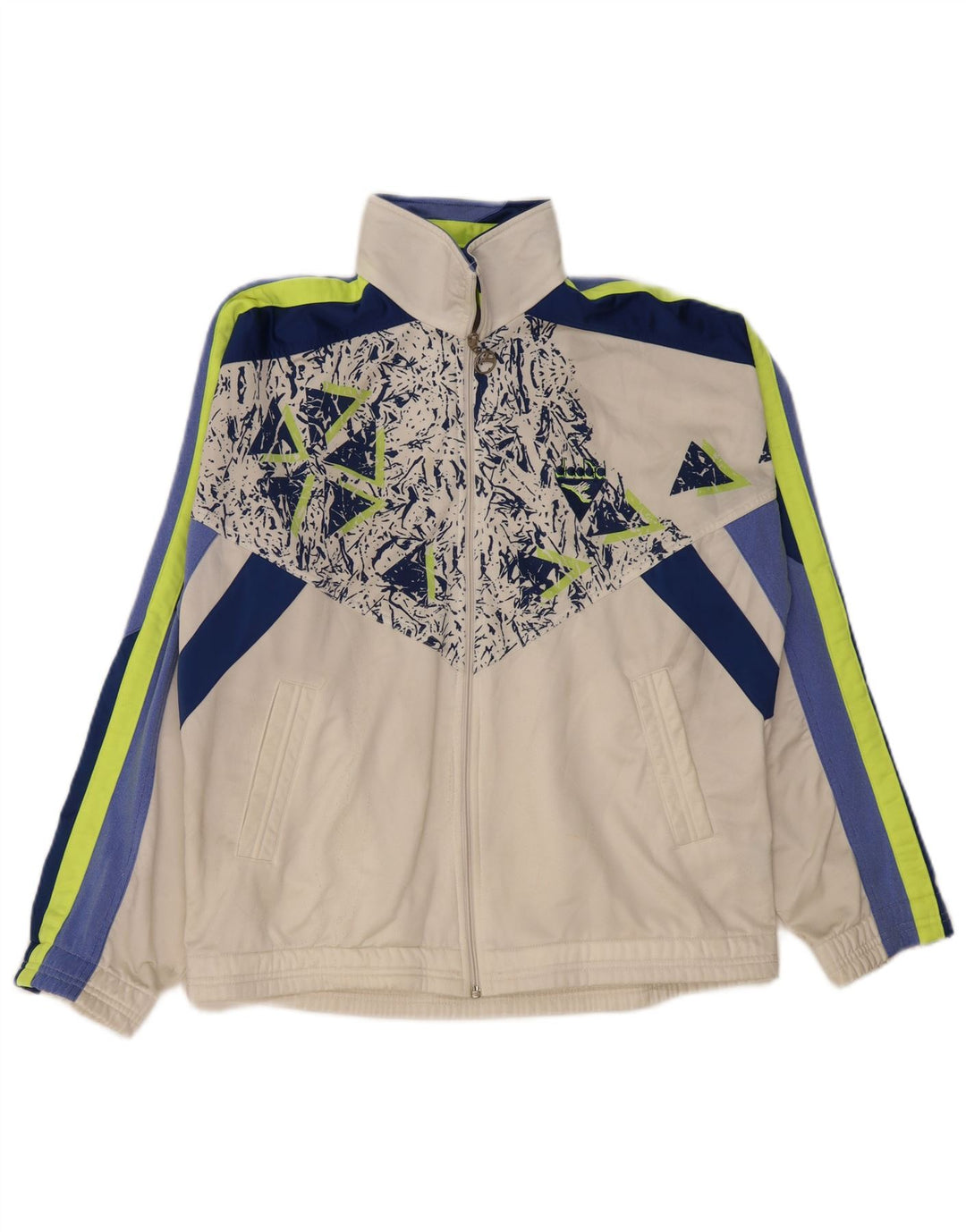 DIADORA Chaqueta de chándal para hombre ES 40 Medium Blanco Colorblock Poliéster