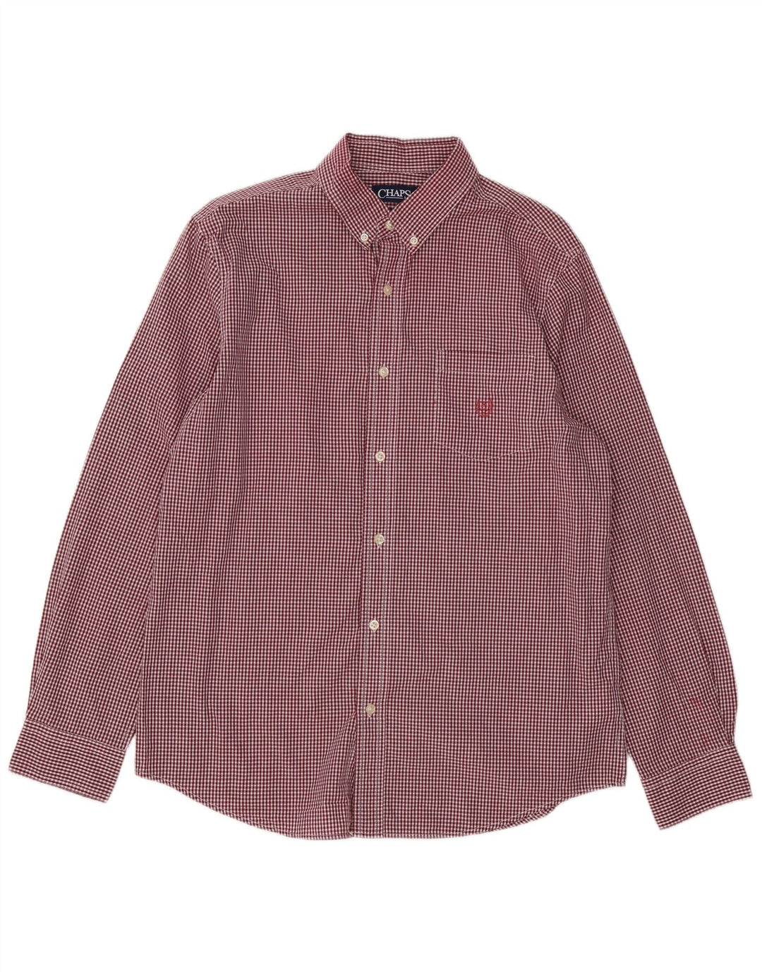Chaps Camisa de ajuste personalizado para hombre, tamaño grande, algodón a cuadros rojo