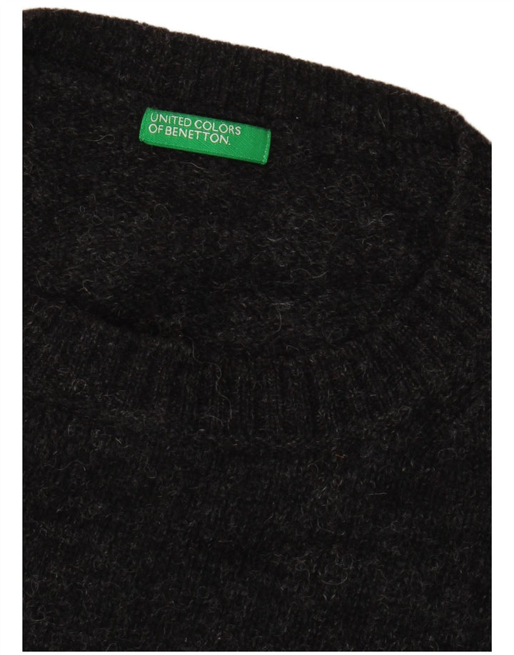 Benetton Jersey De Cuello Redondo Hombre XL Gris Moteado