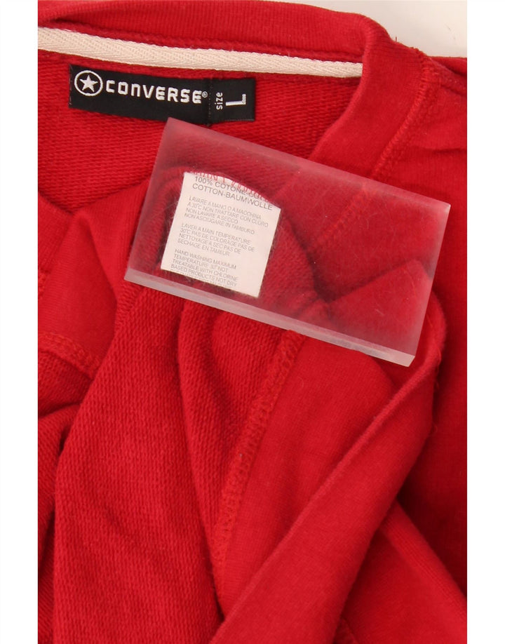 CONVERSE Mens Graphic Sweatshirt Jumper Large Red Cotton Vintage Converse and Second-Hand Converse from Messina Hembry 