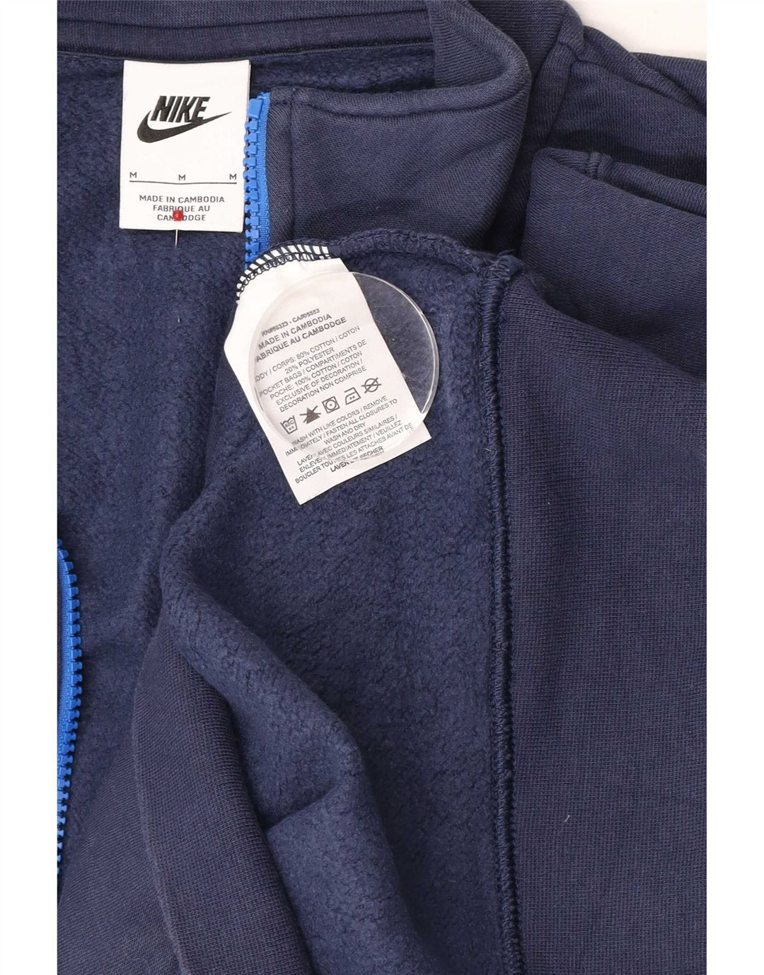 Nike - Sudadera con cuello y cremallera para hombre, jersey de algodón azul marino mediano