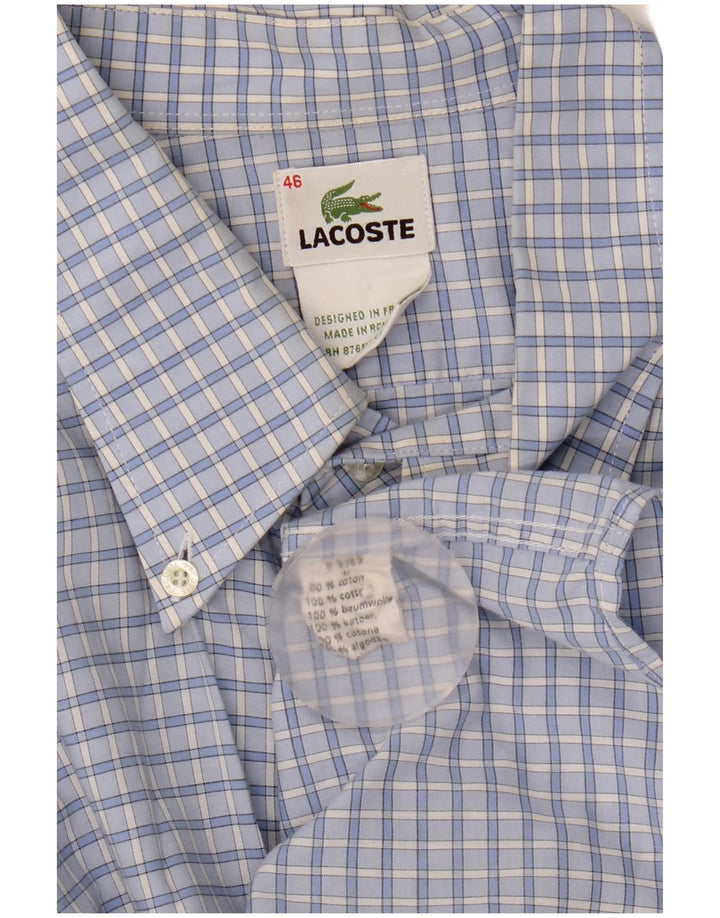 Camisa Lacoste Hombre Talla 46 2XL Algodón Vichy Azul
