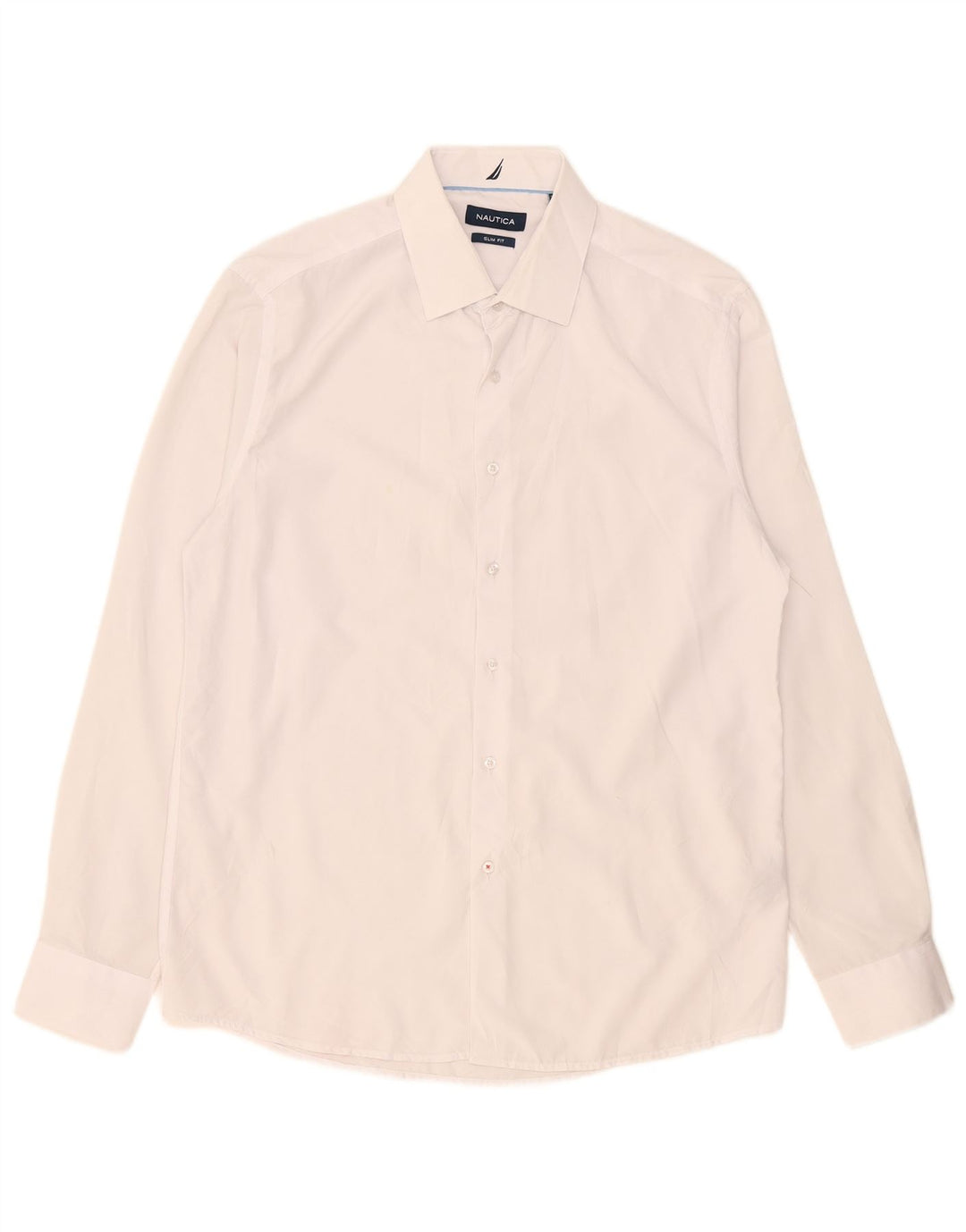 Nautica Camisa Slim Fit para Hombre Talla 16 1/2 Grande Poliéster Blanco