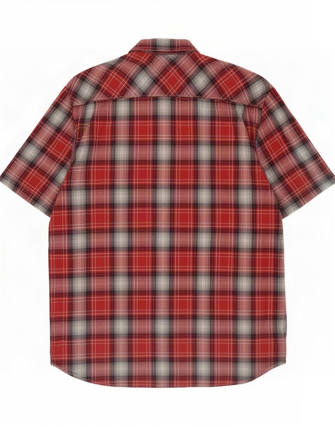 Camisa Vans Hombre Manga Corta Cuadros Rojo Medio