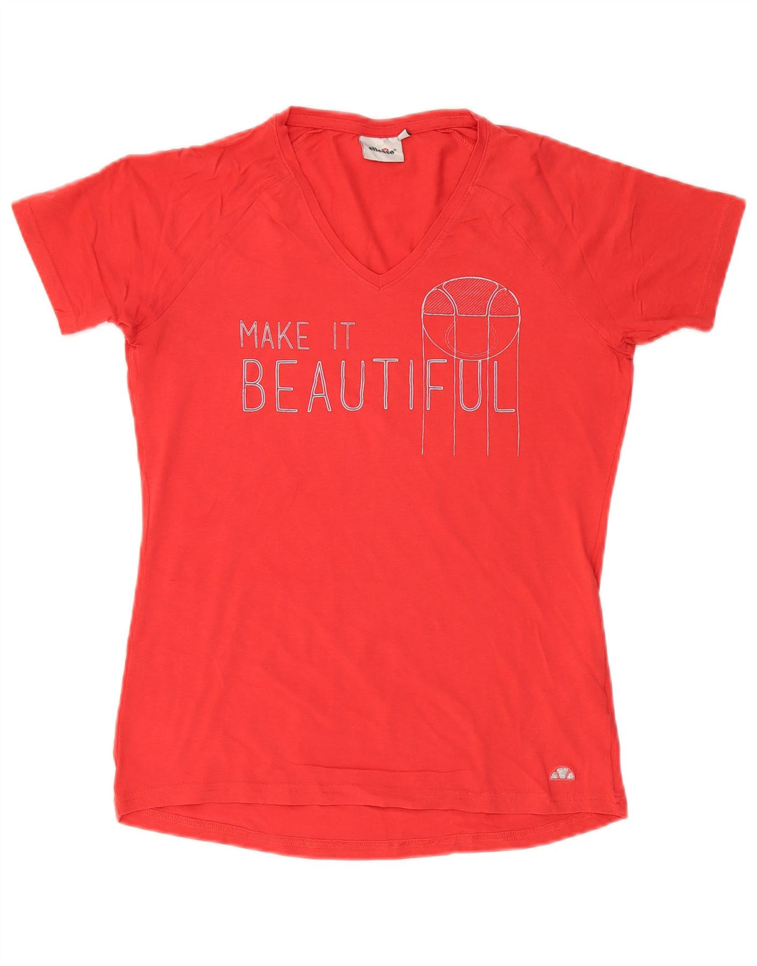 Ellesse Camiseta gráfica para mujer Top UK 44 Grande Algodón rojo