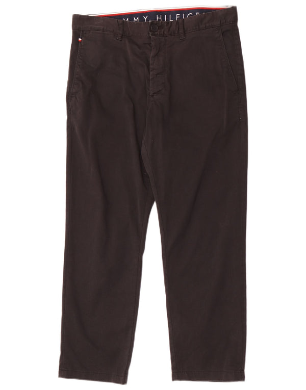 Tommy Hilfiger Pantalones chinos rectos para hombre W30 L26 Algodón negro
