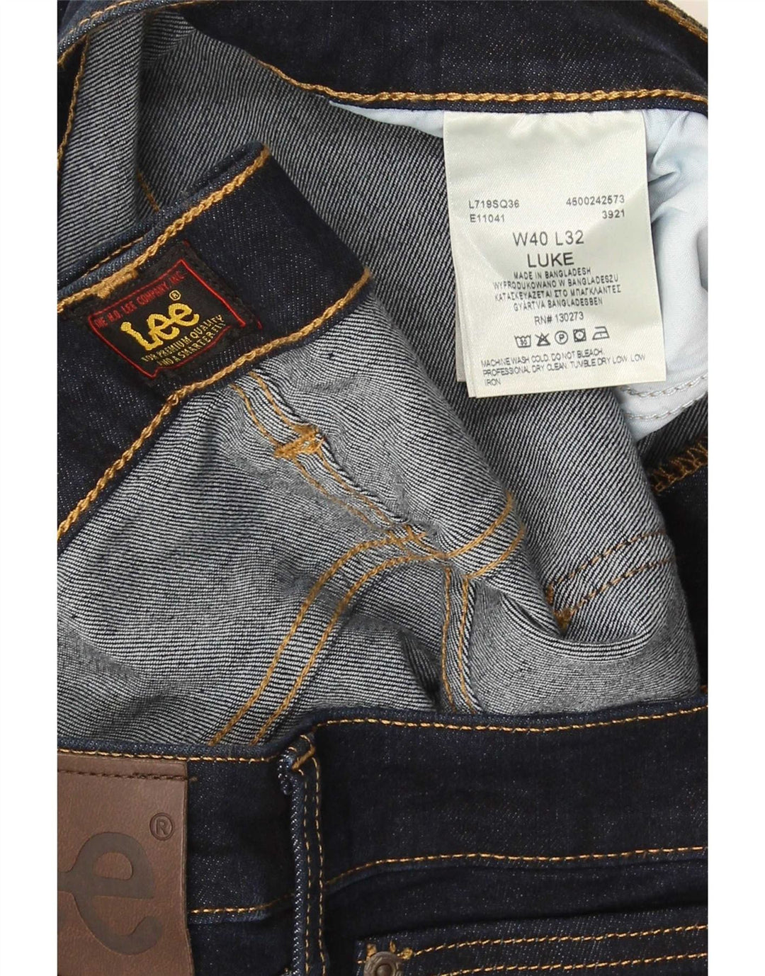 Lee Vaqueros ajustados Luke para hombre W40 L32 Algodón azul marino