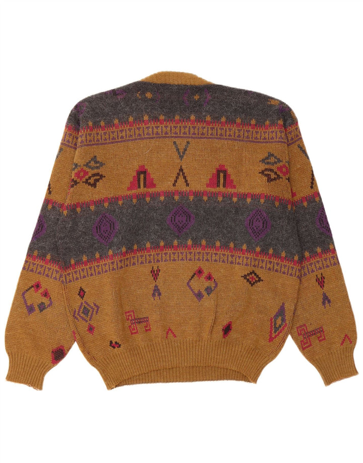 FRANK ALEXS Jersey con cuello redondo para hombre IT 48 Marrón medio Geométrico