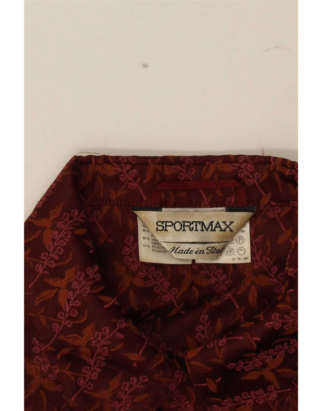 Sportmax Chaqueta Blazer de Manga Corta para Mujer UK 42 Marrón Medio Floral
