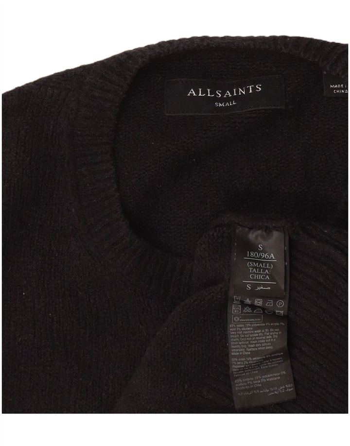 All Saints - Jersey de cuello redondo para hombre, talla pequeña, algodón azul marino