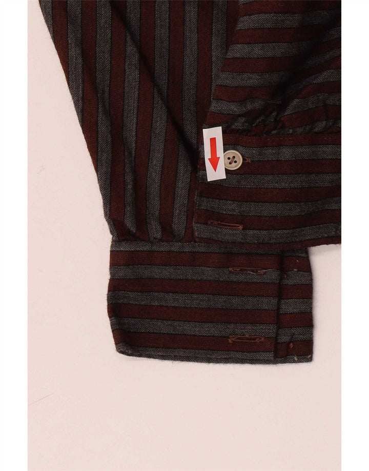 Blusa vintage para mujer IT 40 Small Brown Rayas