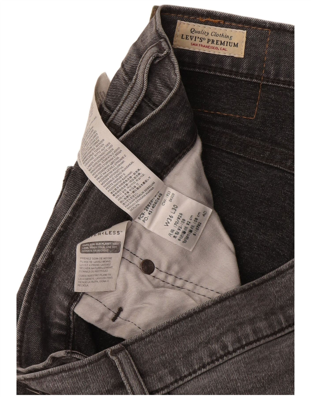 Vaqueros Levi's Slim Tapered para hombre W36 L30 Algodón gris
