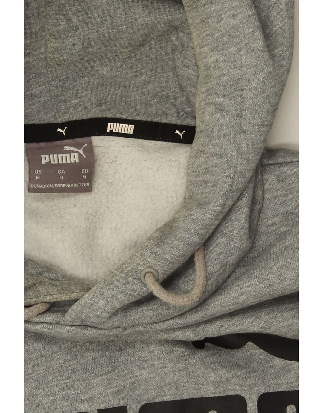 Puma Hombre Sudadera Con Capucha Gráfica Jersey De Algodón Gris Medio