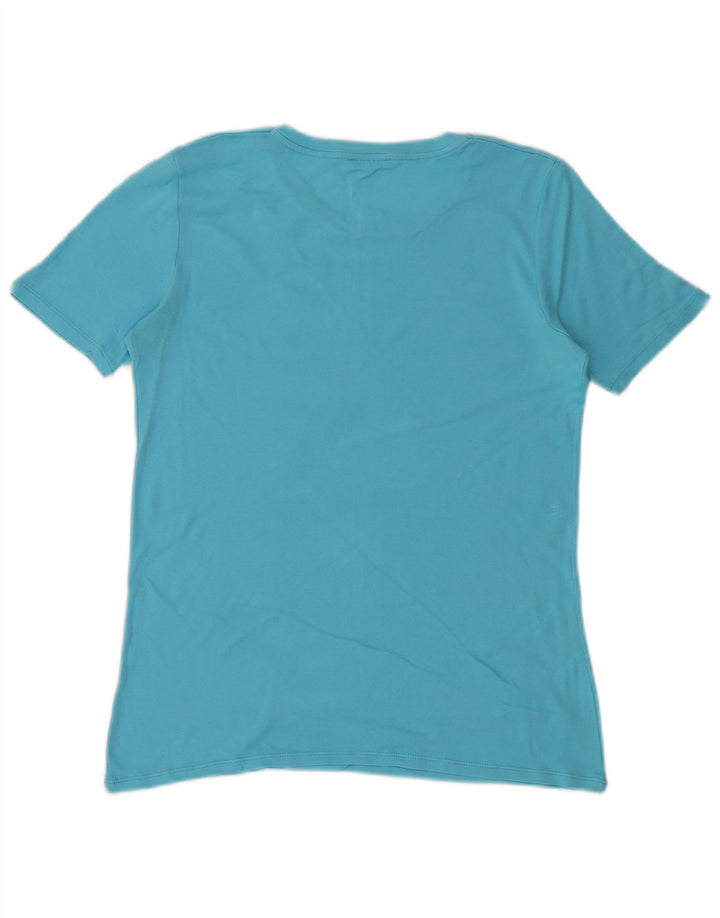 Benetton Camiseta Estampada para Mujer ES 44 Azul Medio