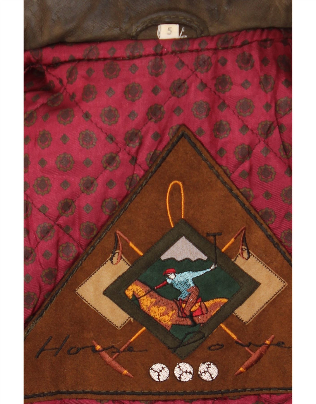 Vintage hombres punto chaqueta de cuero Reino Unido 42 XL Caqui Colorblock Clásico