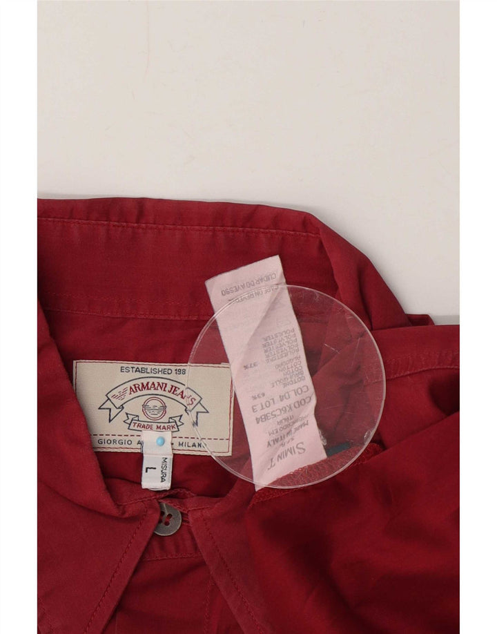 Armani Jeans Camisa para hombre Grande Rojo Algodón