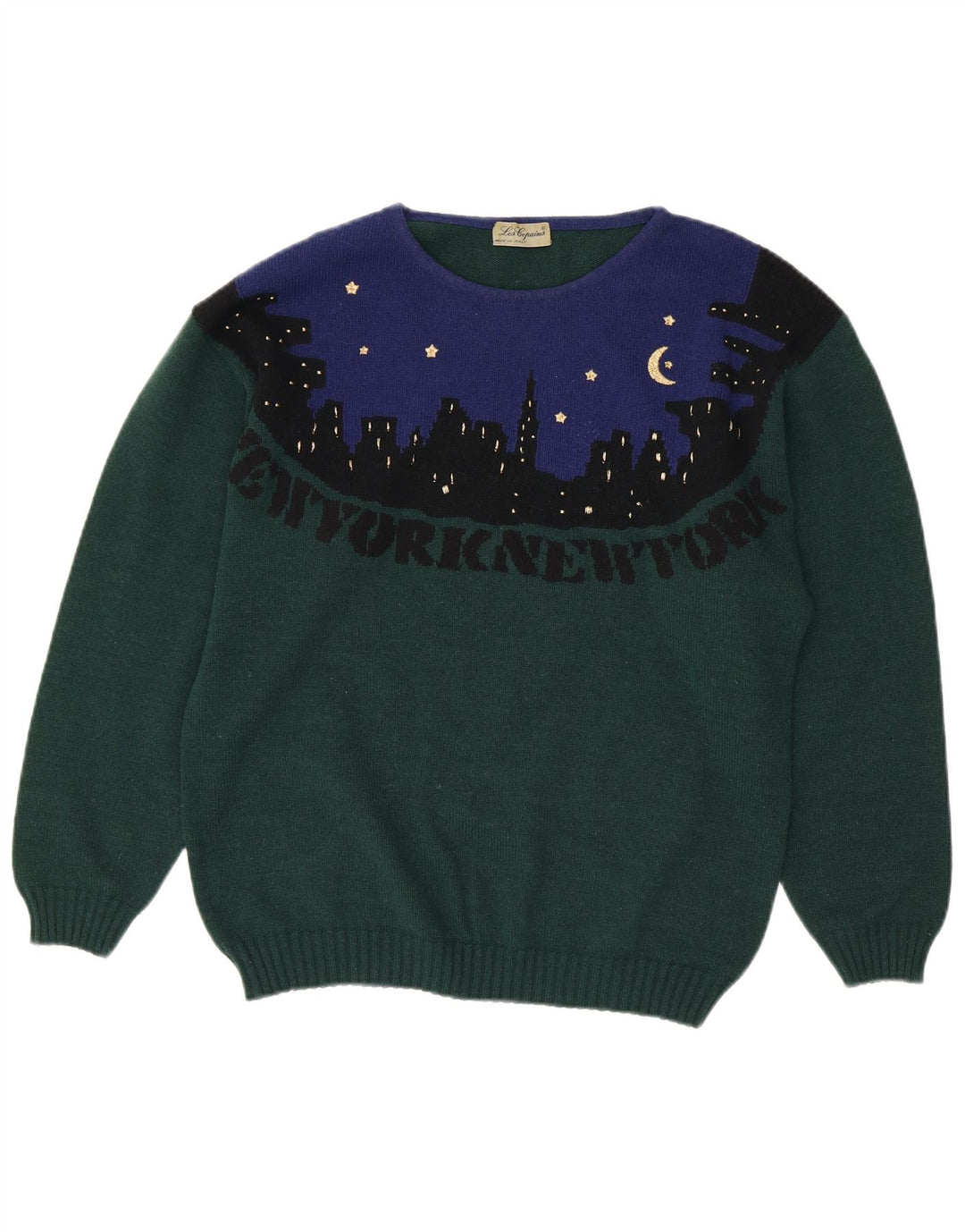 LES COPAINS Jersey de cuello redondo para mujer UK 40 XL Bloque de color verde