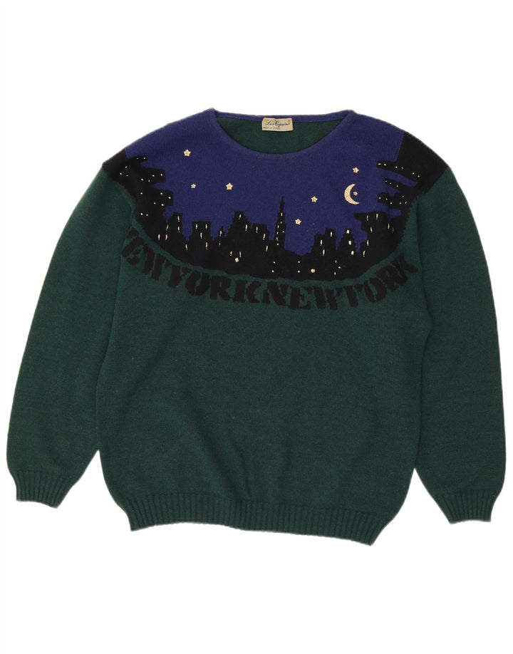 LES COPAINS Jersey de cuello redondo para mujer UK 40 XL Bloque de color verde