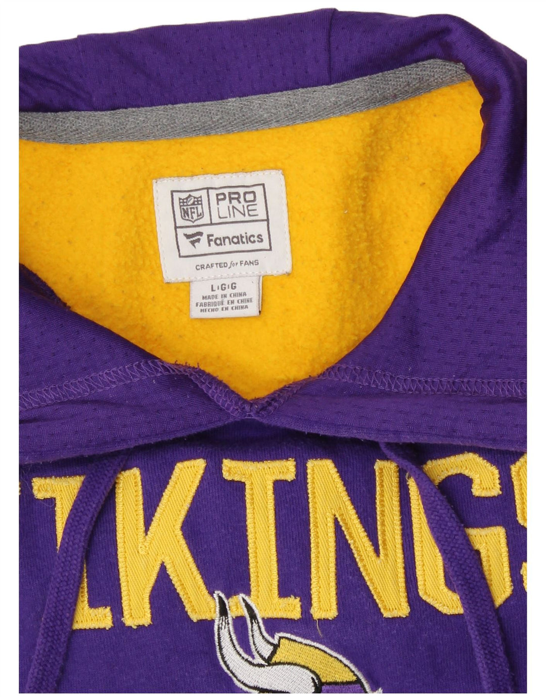 Jersey con capucha NFL Vikings para niños, talla grande, color morado, 13-14 años