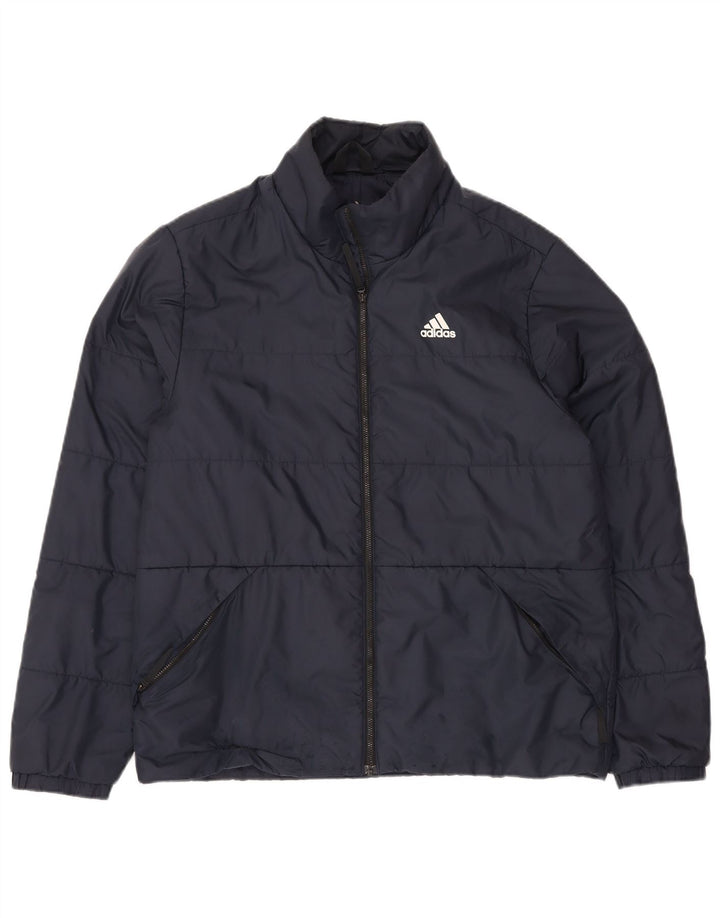 Adidas Chaqueta acolchada para hombre UK 38 Medium Azul marino Poliéster