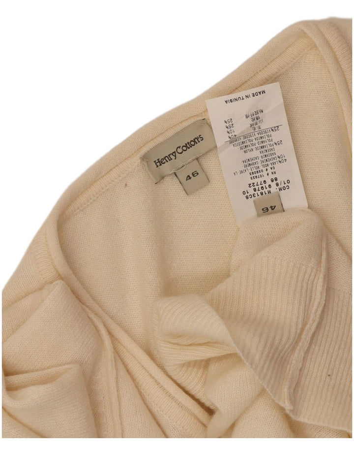 Henry Cottons Suéter con cuello en V para mujer IT 46 Large Off White