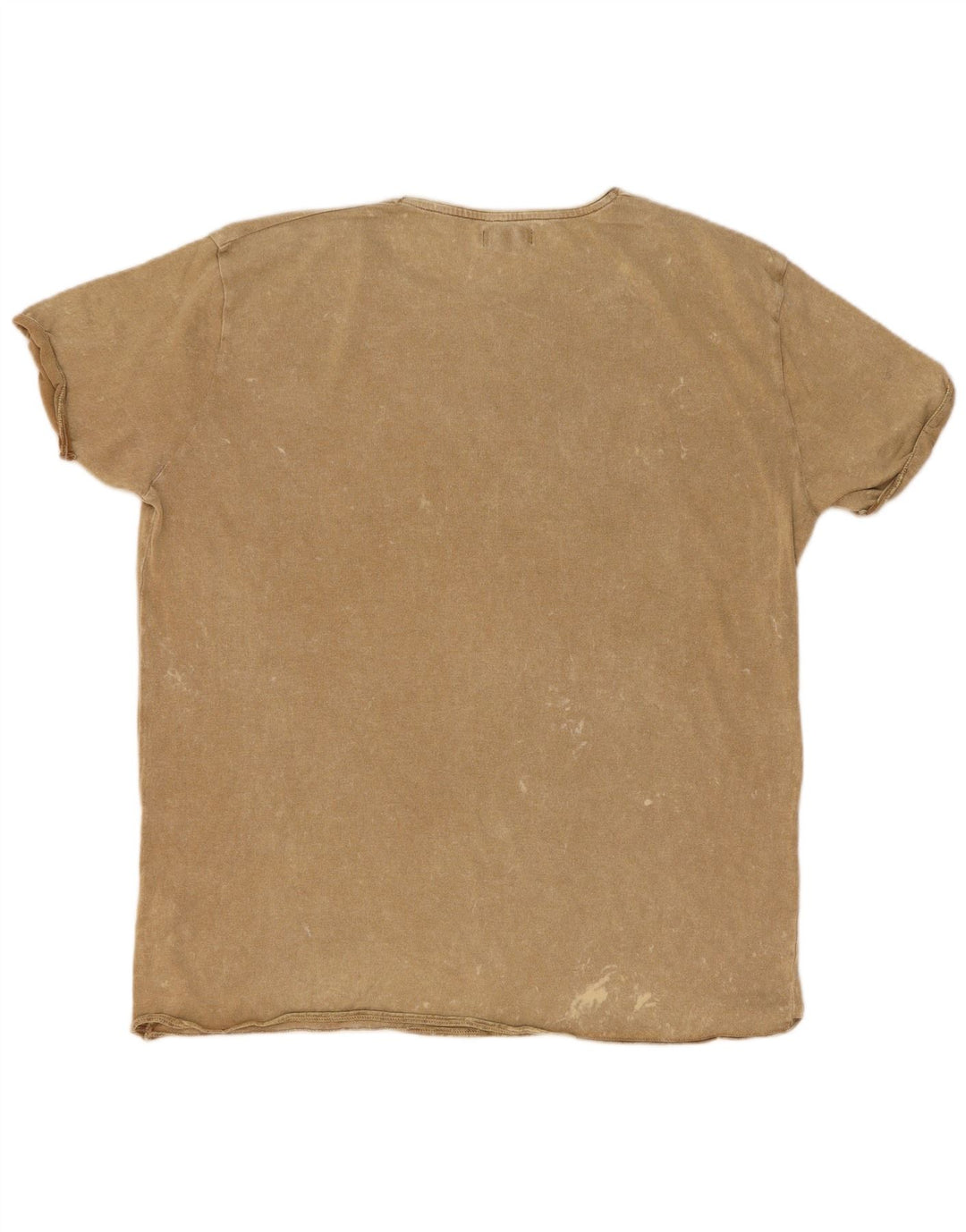 Zara Hombre Camiseta Top XL Poliéster Moteado Beige