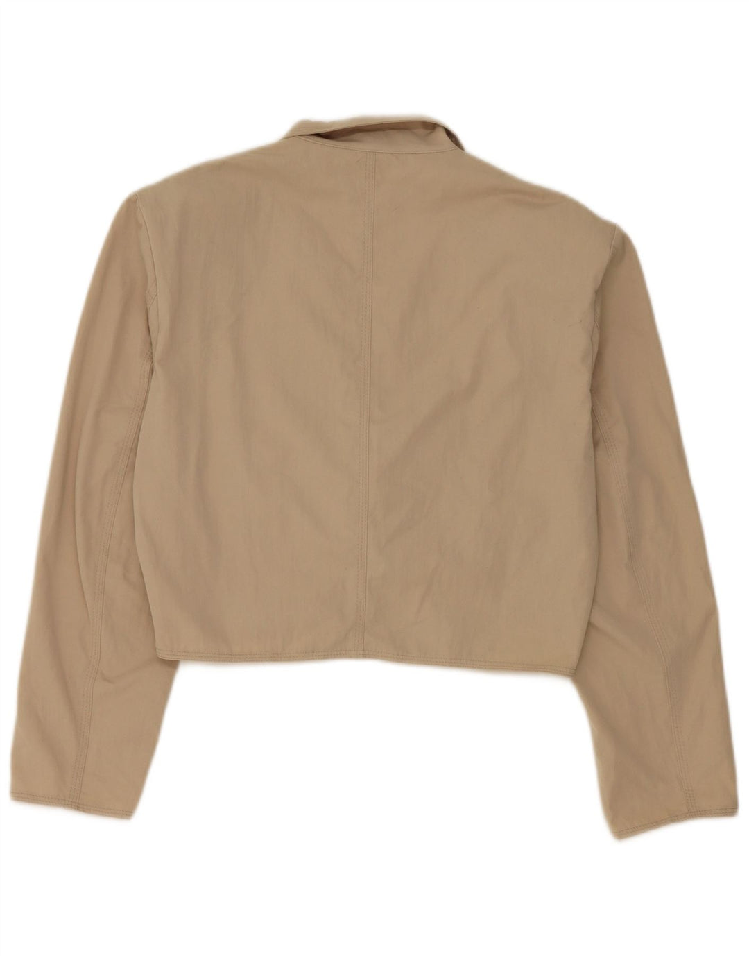 Stefanel Chaqueta tipo blazer corta con 2 botones para mujer Reino Unido 46 Poliéster beige grande
