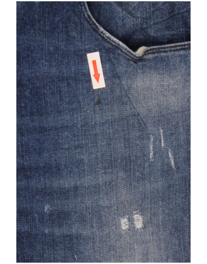 Guess Vaqueros ajustados desgastados para hombre W32 L33 Viscosa azul